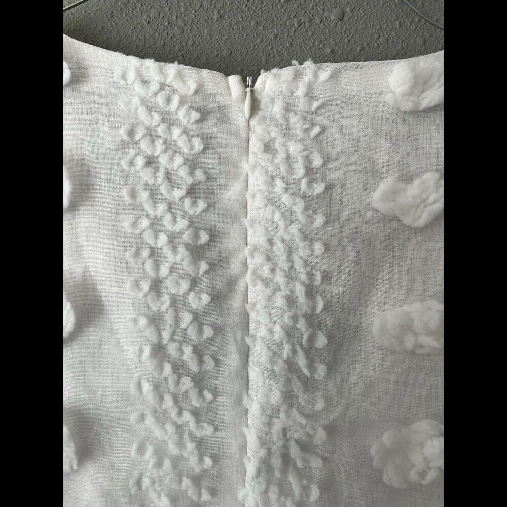 SHE + SKY White Jacquard Swiss Dot Wrap Dress NWT Size M - Picture 8 of 11